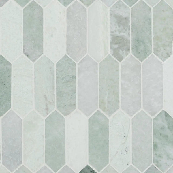 Icelandic Green Picket Polished Pattern Marble Mosaics