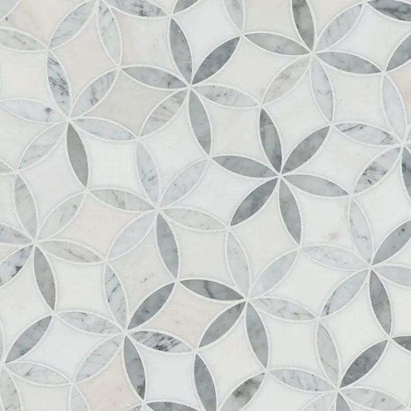 La Fleur Polished Pattern Marble Mosaics by MSI Surfaces