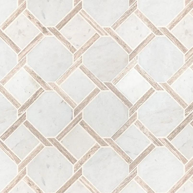 Marbella Lynx Polished Pattern Marble Mosaics by MSI Surfaces