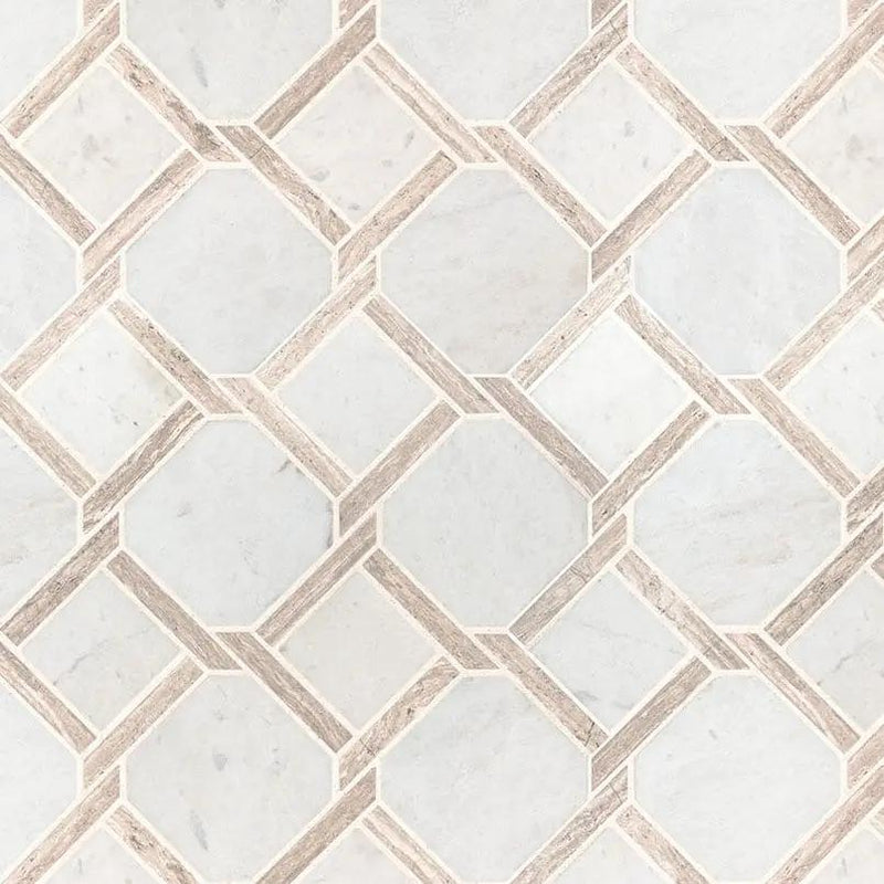 Marbella Lynx Polished Pattern Marble Mosaics by MSI Surfaces