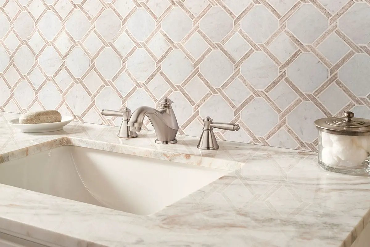 Marbella Lynx Polished Pattern Marble Mosaics by MSI Surfaces