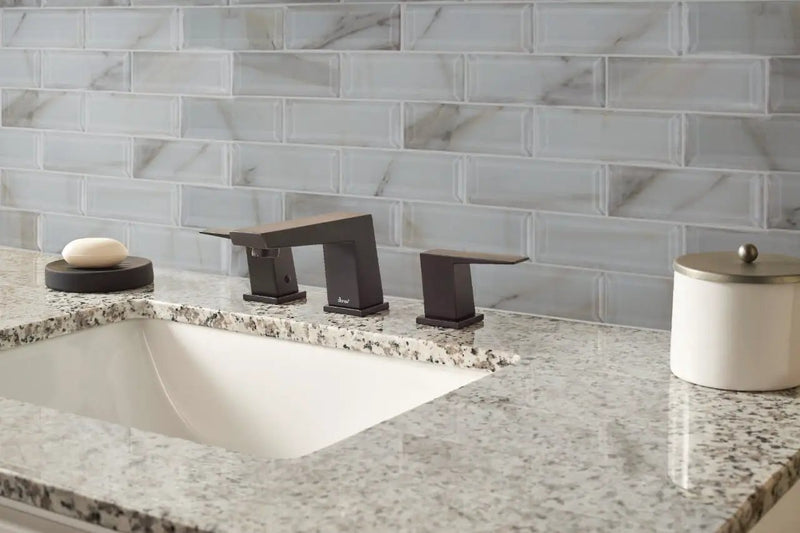 Palisandro Chevron Polished Pattern Marble Mosaics in a finished room