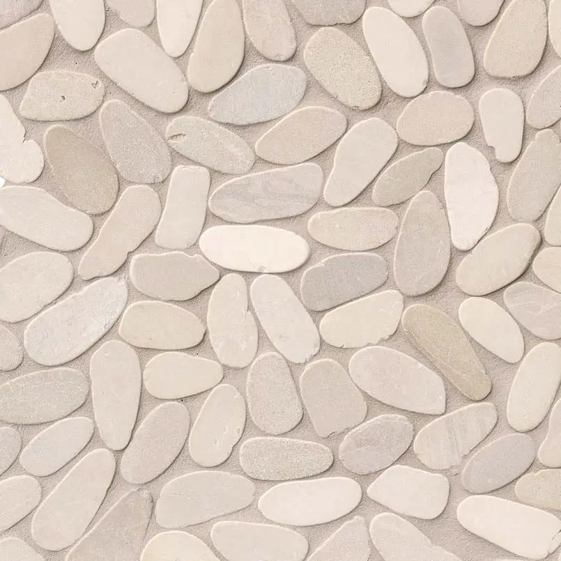 Sliced Pebble Earth Tumbled Pattern Marble Mosaics close up
