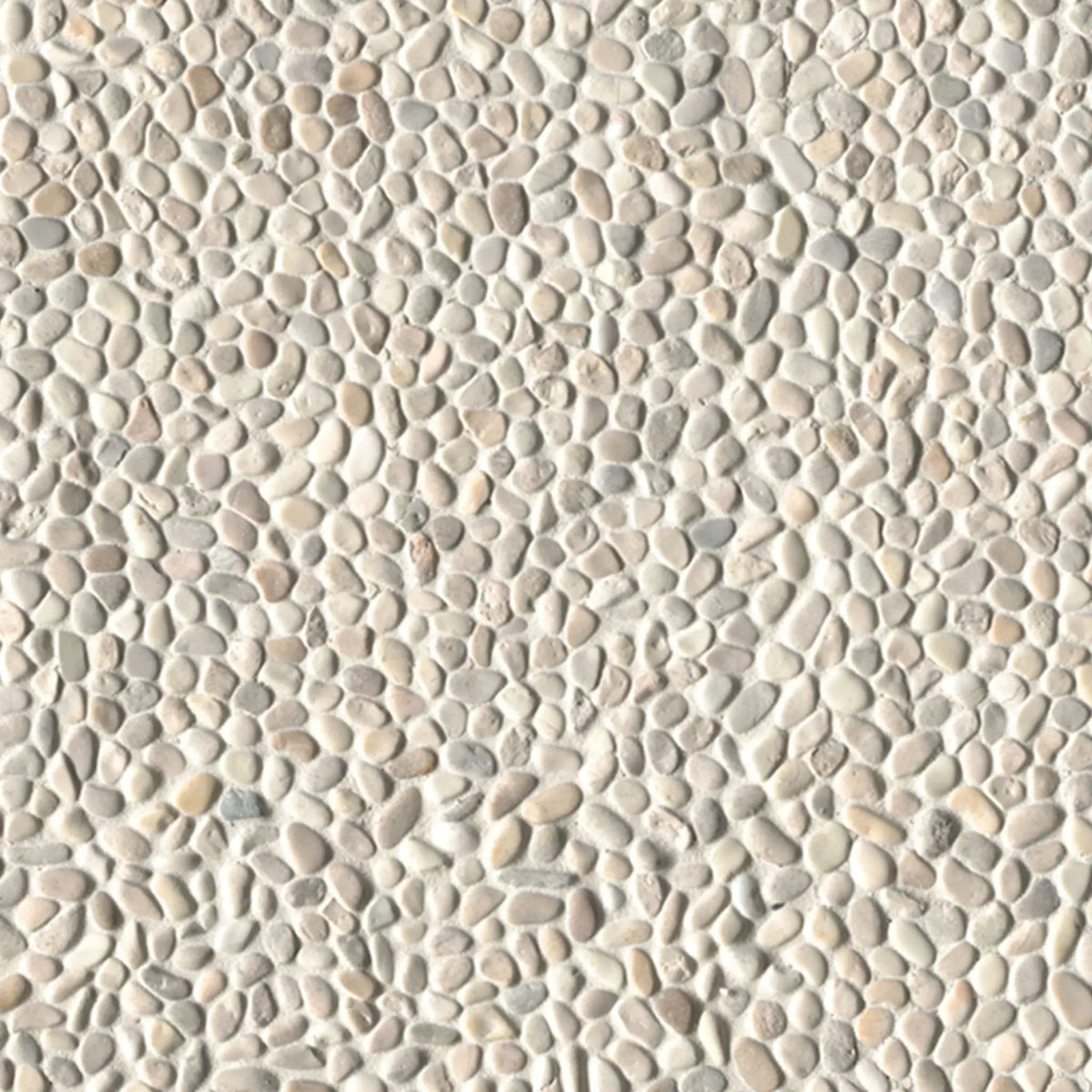 Ivory White Mini Pebble Tumbled Marble Mosaics by MSI Surfaces