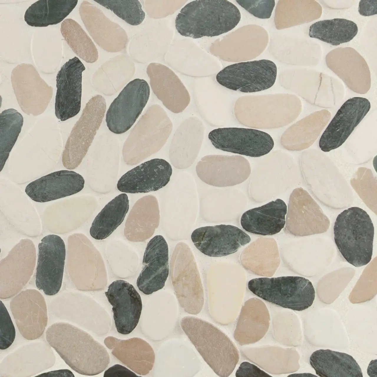 Metropolitan Pebble Honed Pattern Marble Mosaics close up
