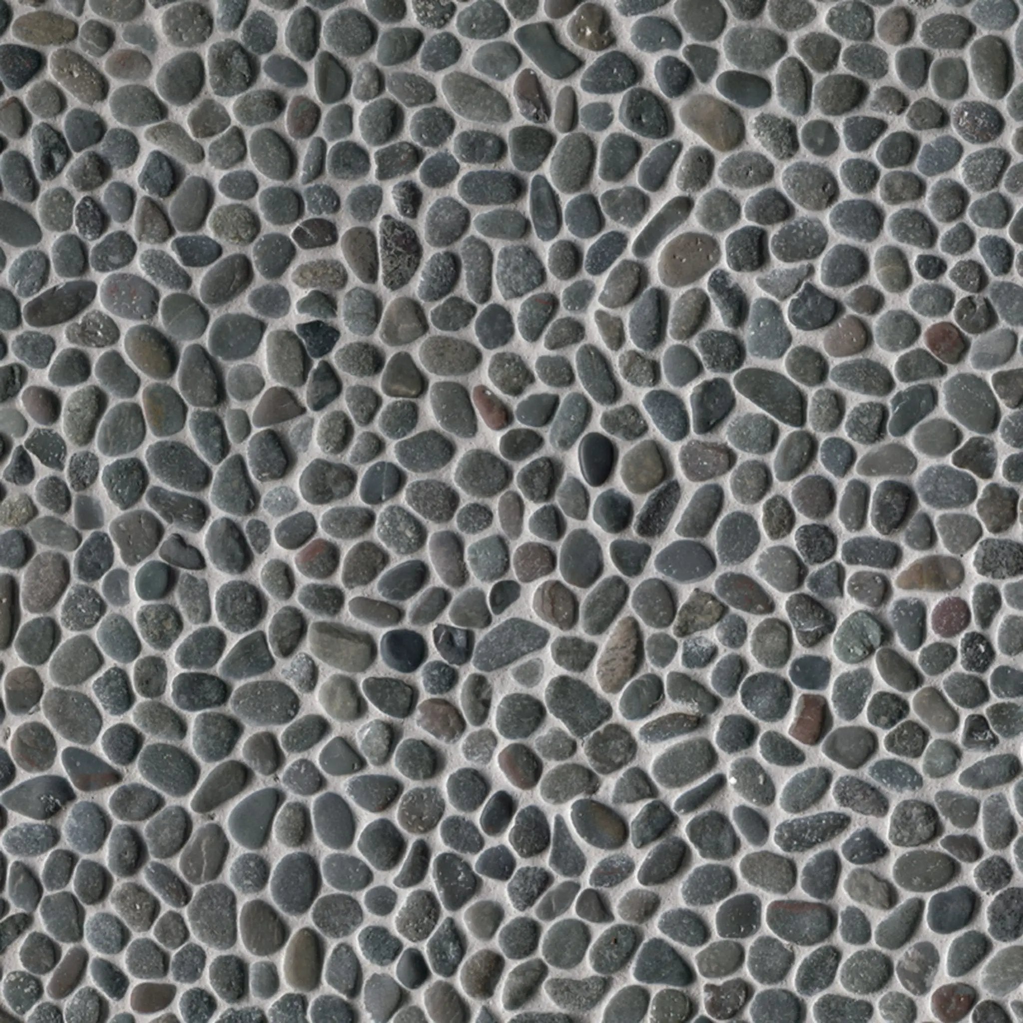 Noir Ash Mini Pebble Tumbled Marble Mosaics close up