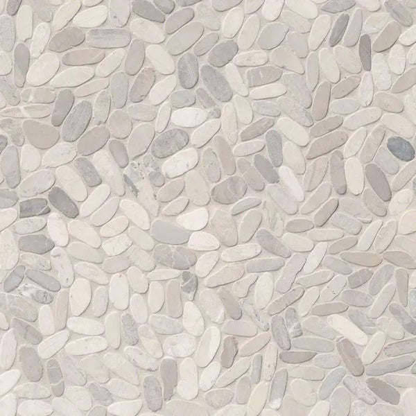 Sliced Pebble Truffle Tumbled Pattern Marble Mosaics