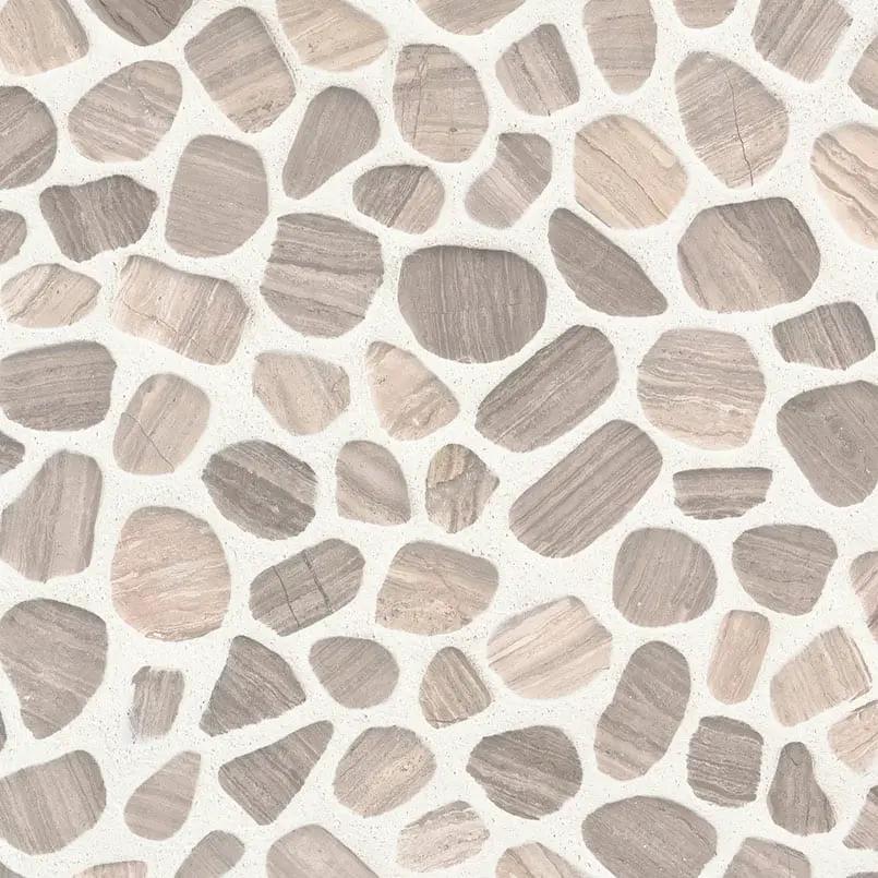White Oak Tumbled Pattern Marble Mosaics close up