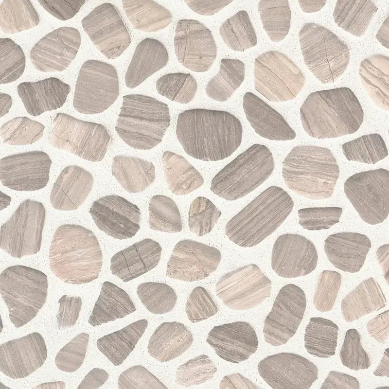 White Oak Tumbled Pattern Marble Mosaics close up