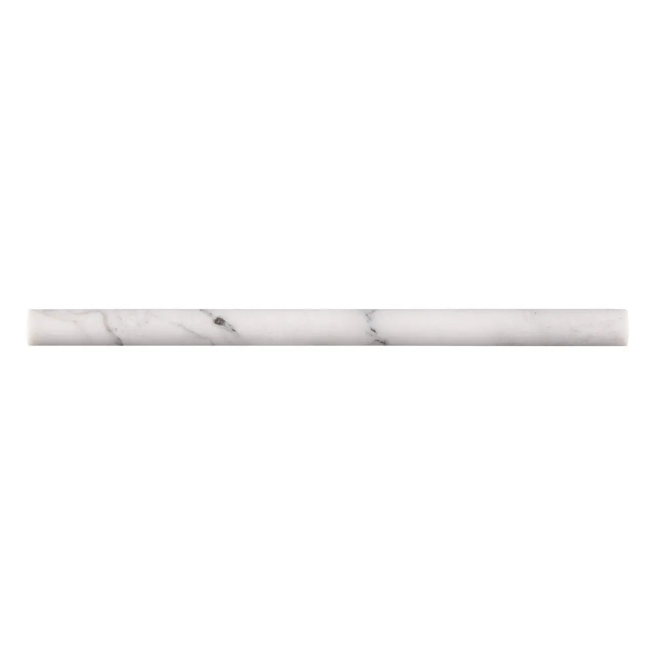 Calacatta Cressa Pencil Molding Honed Marble Mosaics 3/4x3/4 close up
