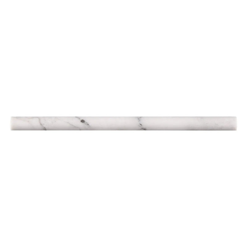 Calacatta Cressa Pencil Molding Honed Marble Mosaics 3/4x3/4 close up
