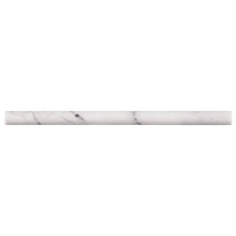 Calacatta Cressa Pencil Molding Honed Marble Mosaics 3/4x3/4 close up