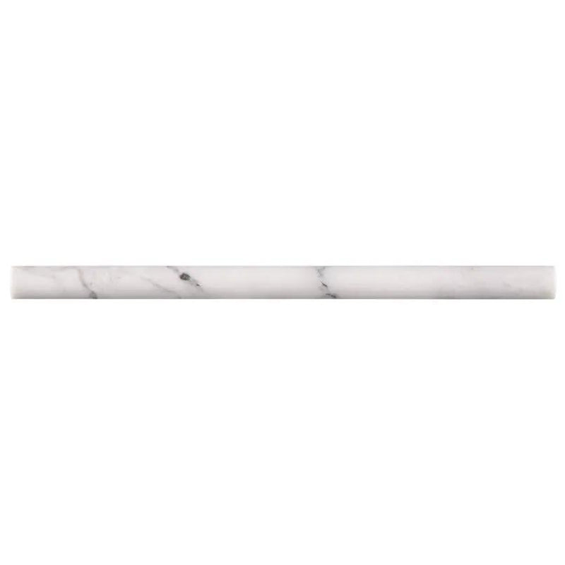 Calacatta Cressa Pencil Molding Honed Marble Mosaics 3/4x3/4 close up