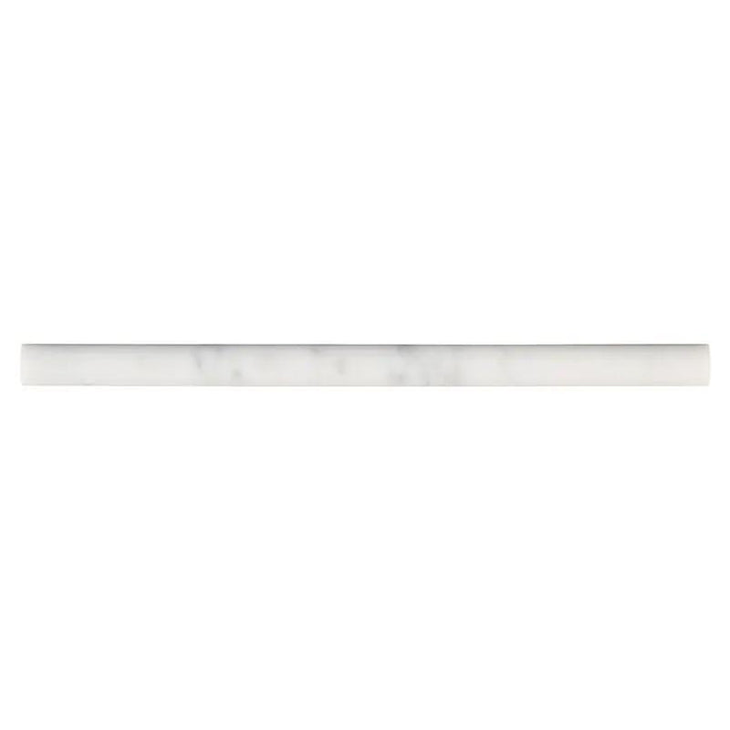 Carrara White Pencil Molding Honed Marble Mosaics 3/4x3/4 close up