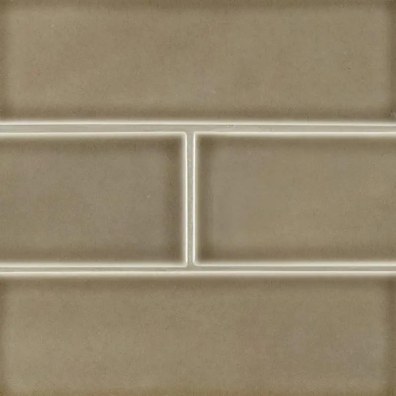 Artisan Taupe Subway Tile 4x12 Glossy Ceramic Mosaics close up