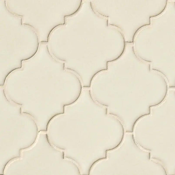 Antique White Arabesque Tile Glossy Pattern Ceramic Mosaics, photo 2 of 5
