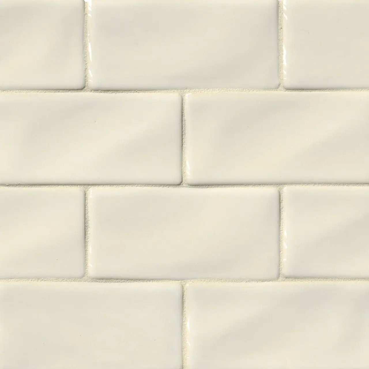 Antique White Subway Tile 3x6 Glossy Ceramic Mosaics close up