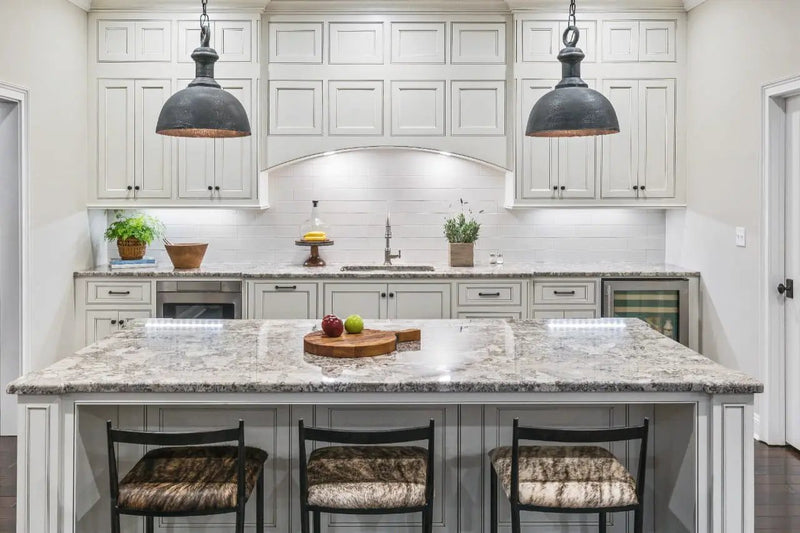 Antique White Glazed Handcrafted 4x12 Glossy Ceramic Mosaics in a finished room