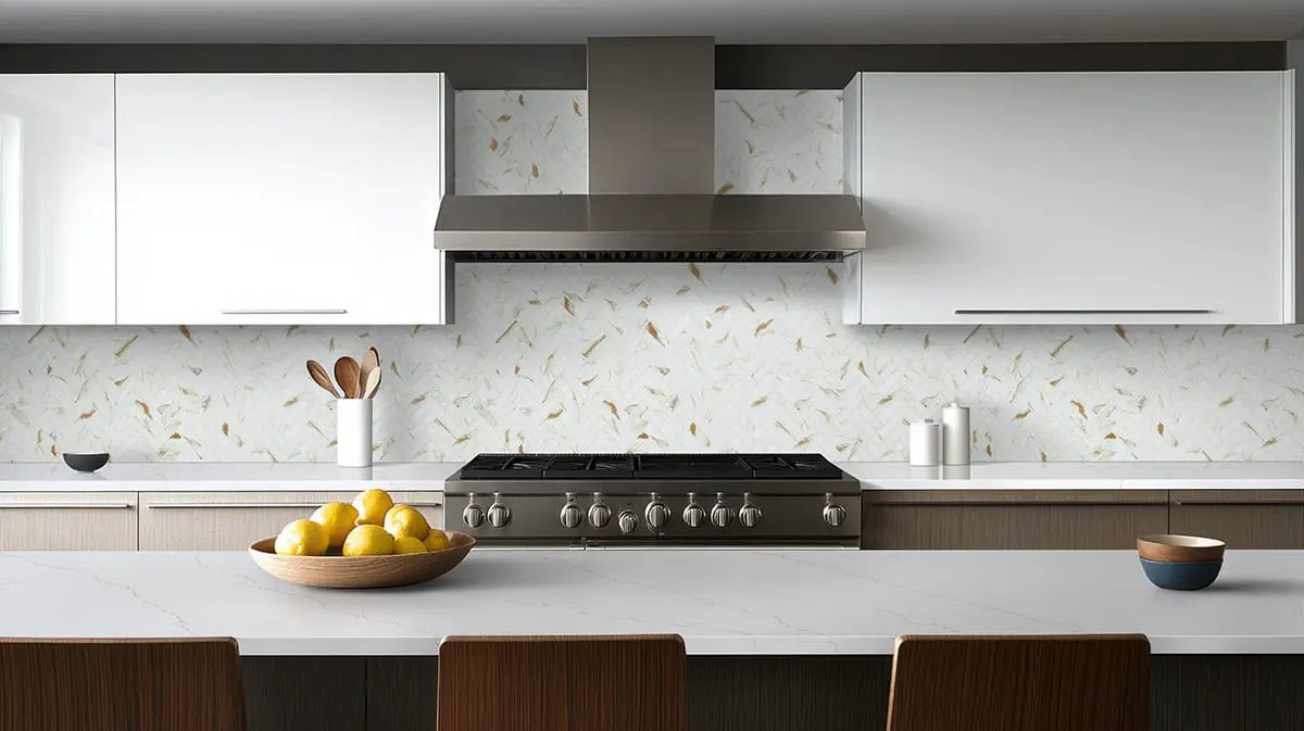 Calacatta Gold Matte 1x3 Herringbone Porcelain Mosaics by MSI Surfaces