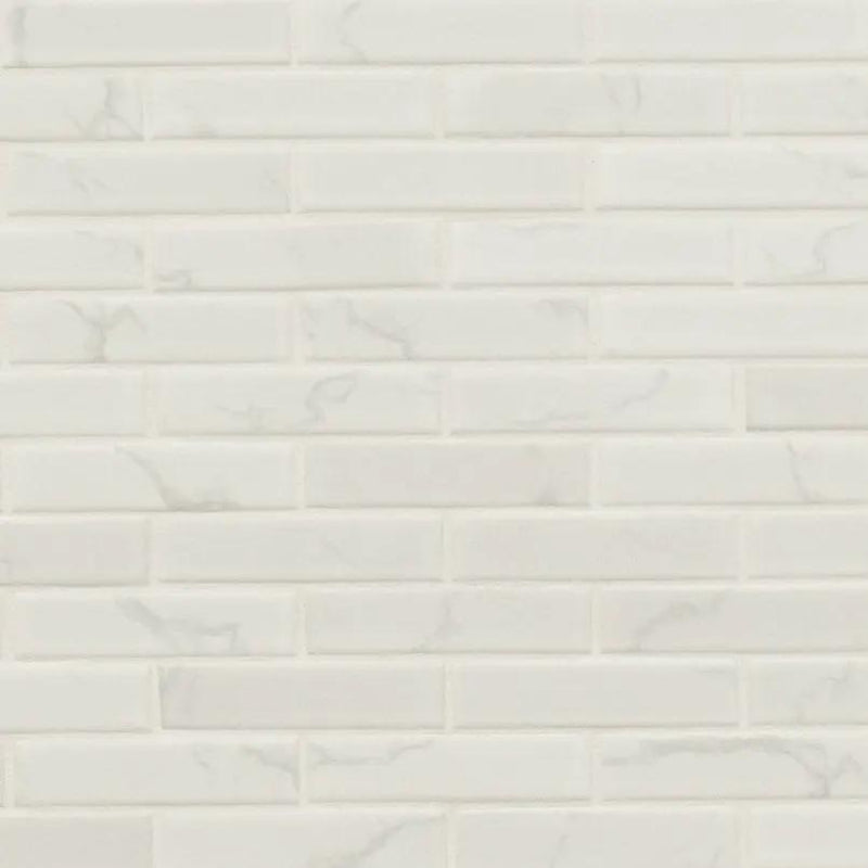 Carrara Matte 1x4x6mm Porcelain Mosaics 1x4 by MSI Surfaces