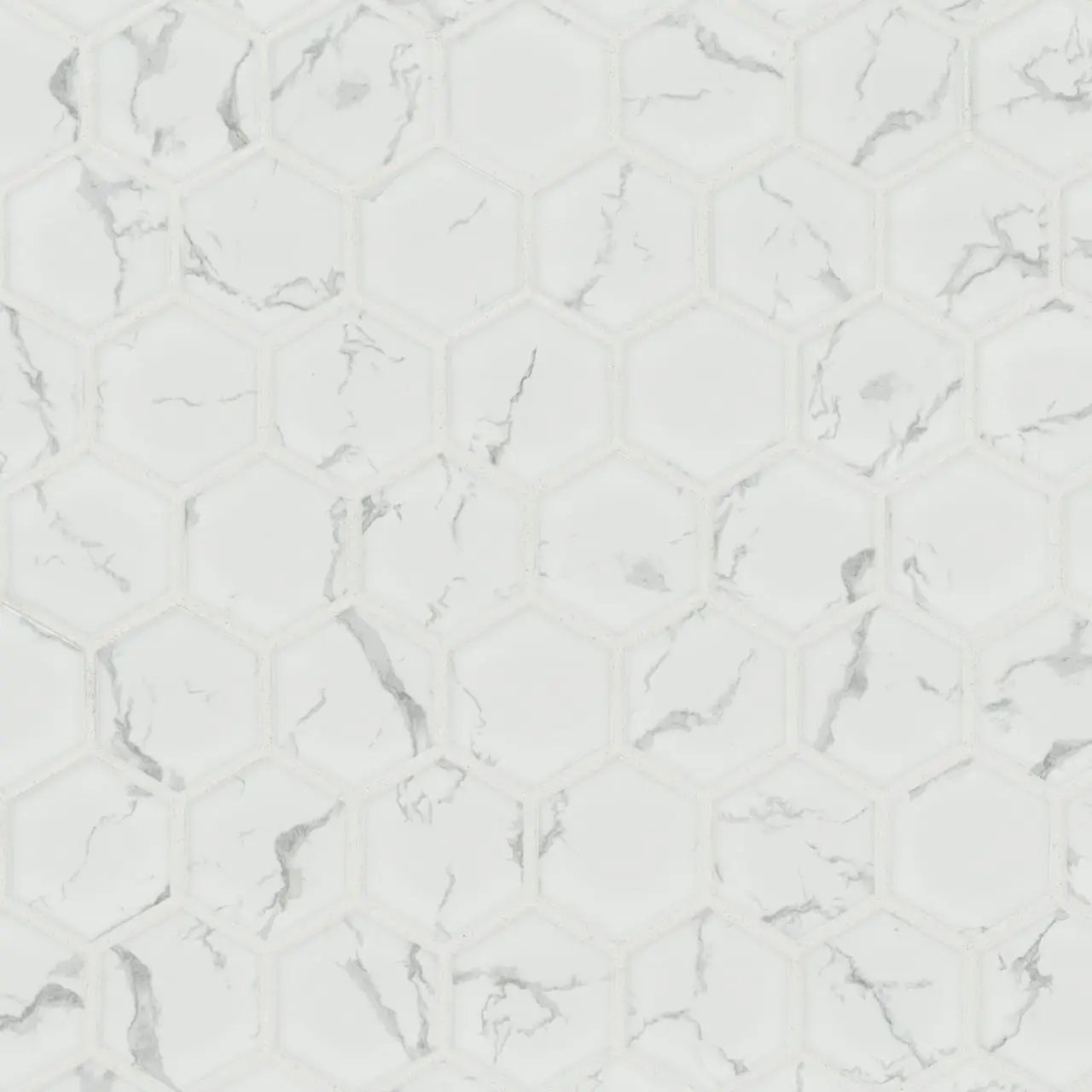Carrara Matte 2" Hexagon Porcelain Mosaics by MSI Surfaces
