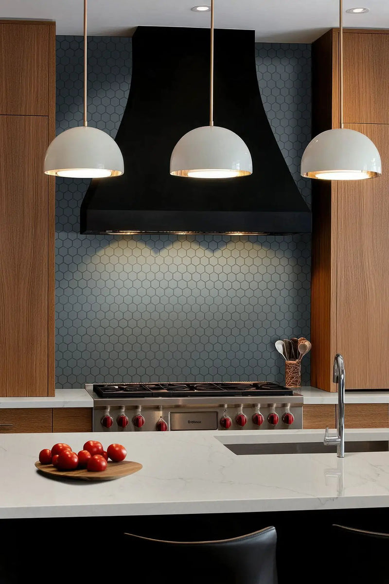 Cielo Azul Hexagon Glossy Porcelain Mosaics by MSI Surfaces