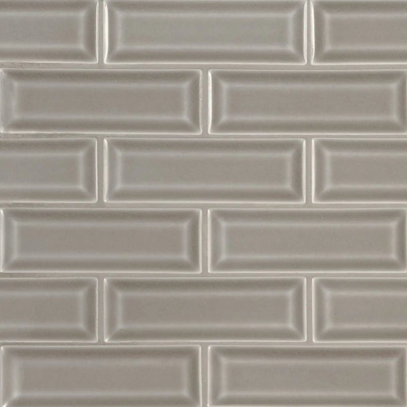 Dove Gray 2x6 Beveled Tile Glossy Ceramic Mosaics by MSI Surfaces