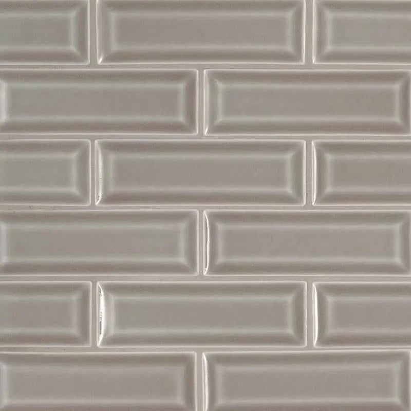 Dove Gray 2x6 Beveled Tile Glossy Ceramic Mosaics by MSI Surfaces