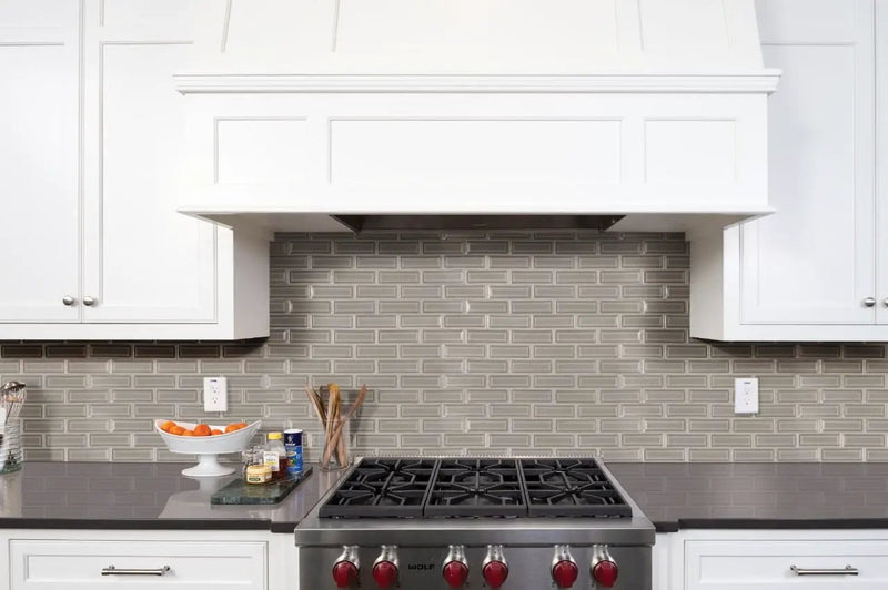 Dove Gray 2x6 Beveled Tile Glossy Ceramic Mosaics by MSI Surfaces
