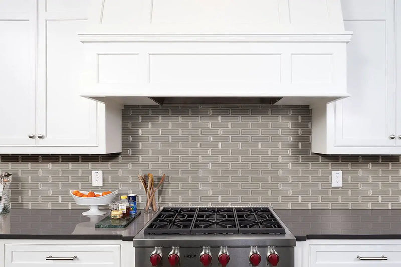 Dove Gray 2x6 Beveled Tile Glossy Ceramic Mosaics by MSI Surfaces