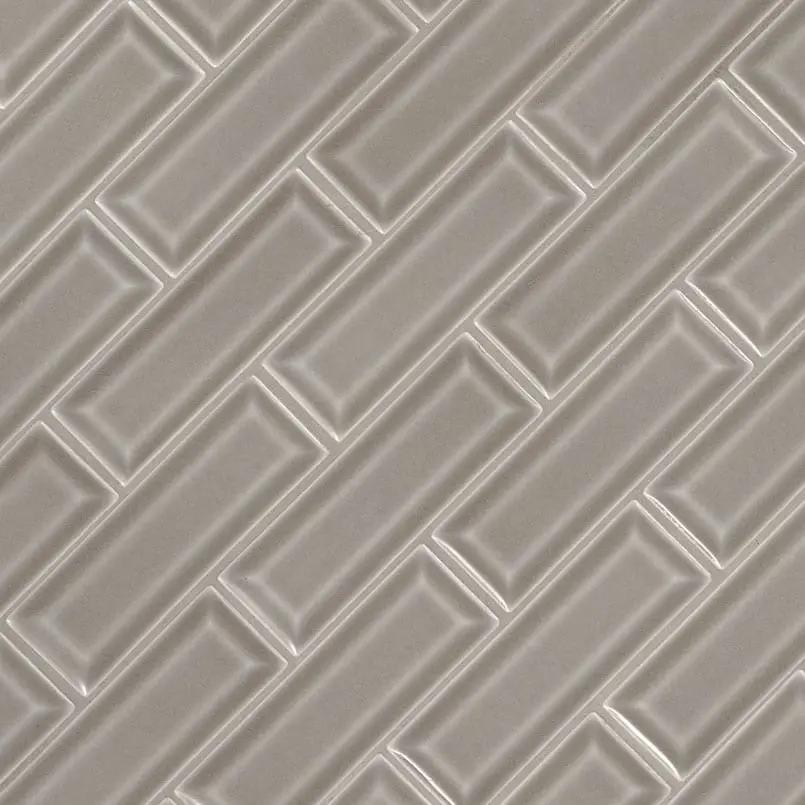 Dove Gray 2x6 Beveled Tile Glossy Ceramic Mosaics by MSI Surfaces