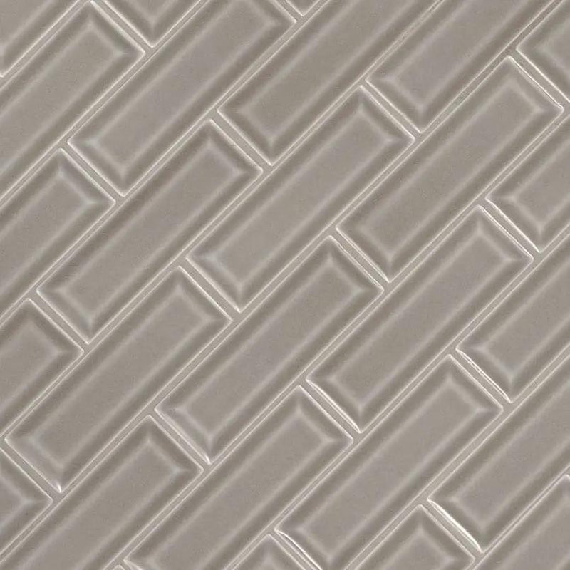 Dove Gray 2x6 Beveled Tile Glossy Ceramic Mosaics by MSI Surfaces