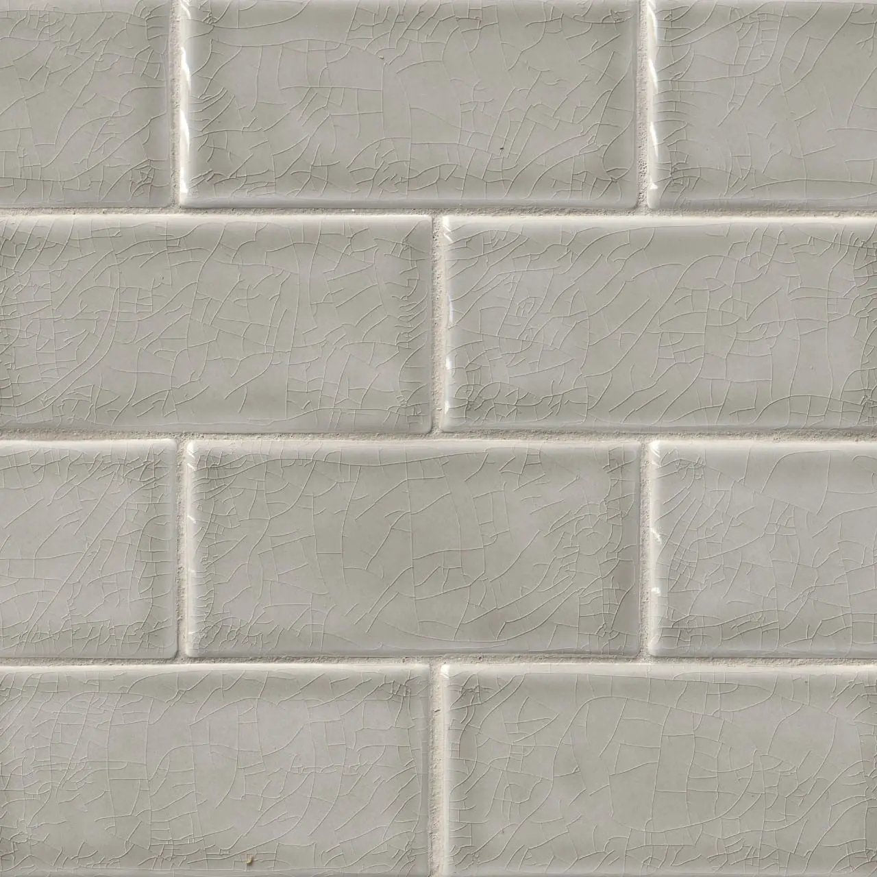 Dove Gray Subway Tile 3x6 Glossy Ceramic Mosaics close up