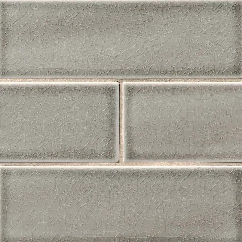 Dove Gray Subway Tile 4x12 Glossy Ceramic Mosaics close up