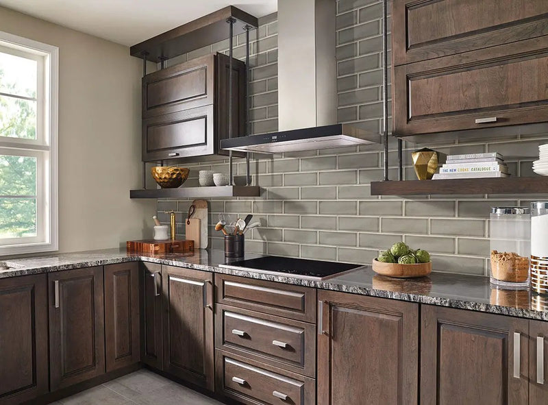 Dove Gray Subway Tile 4x12 Glossy Ceramic Mosaics in a finished room