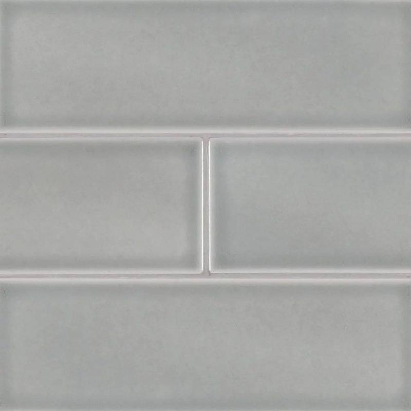 Morning Fog Subway Tile 4x12 Glossy Ceramic Mosaics close up