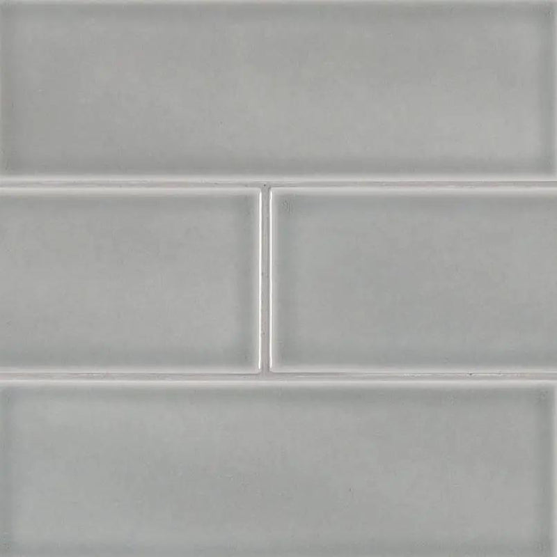 Morning Fog Subway Tile 4x12 Glossy Ceramic Mosaics close up