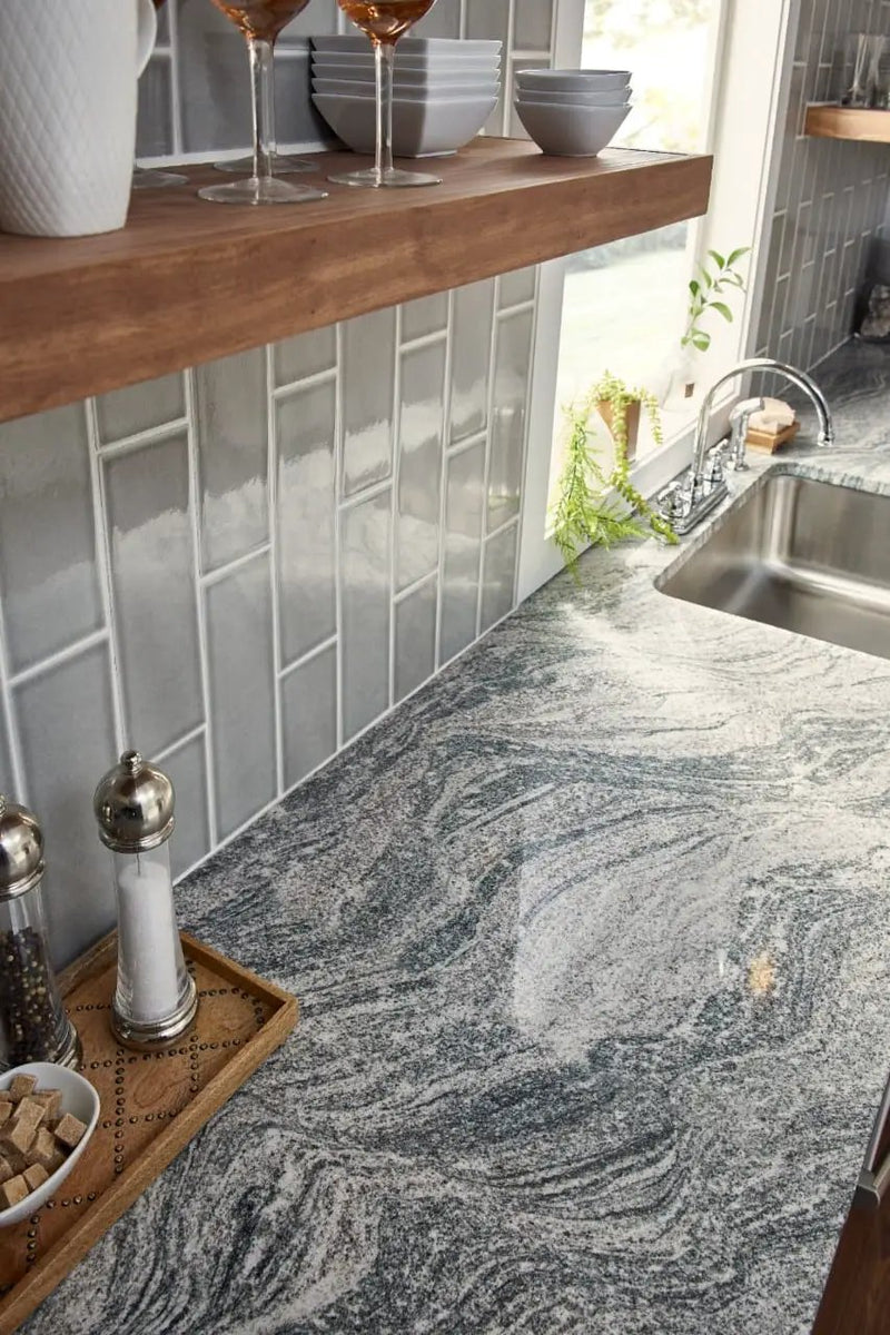 Morning Fog Subway Tile 4x12 Glossy Ceramic Mosaics in a finished room