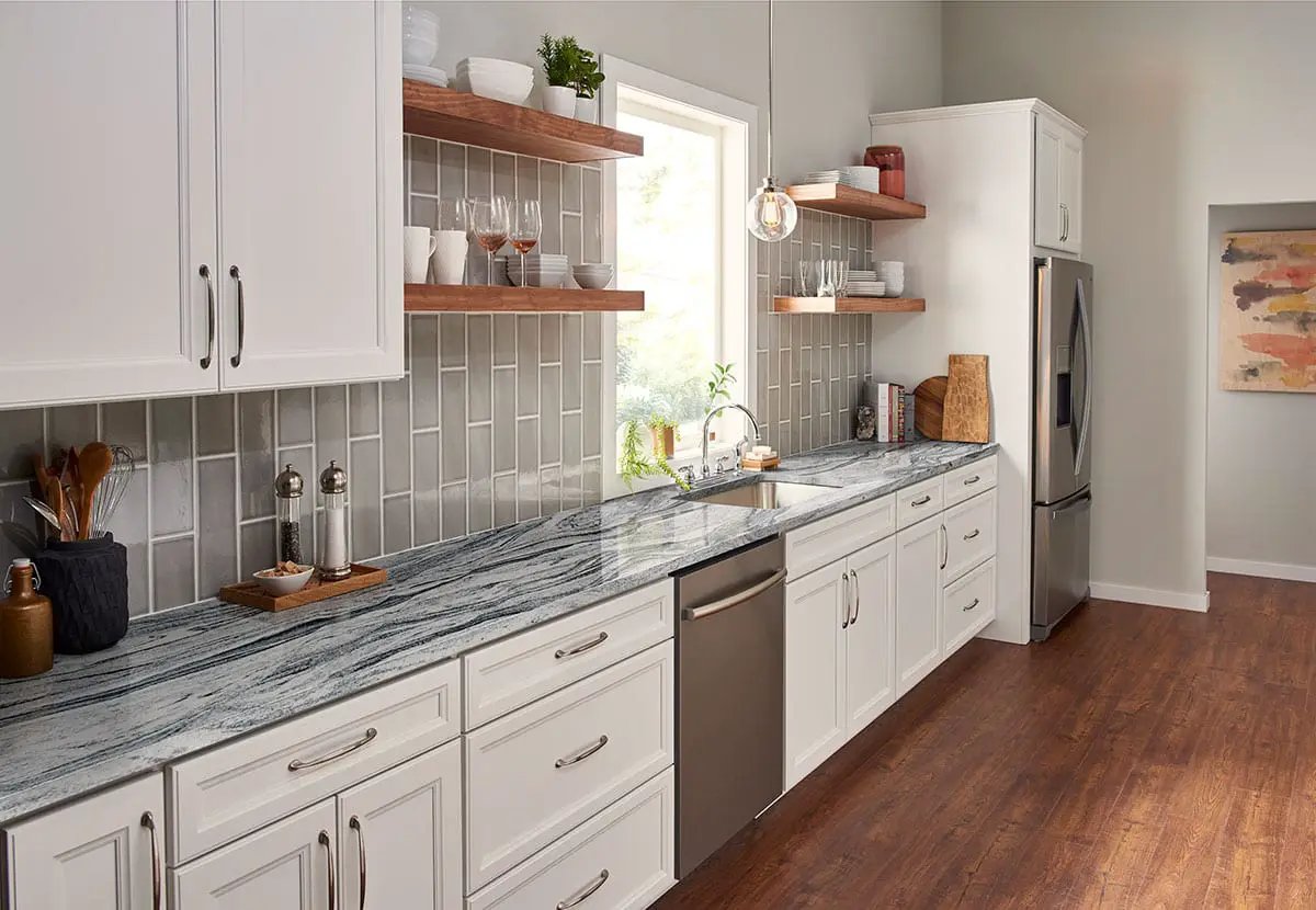 Morning Fog Subway Tile 4x12 Glossy Ceramic Mosaics in a finished room
