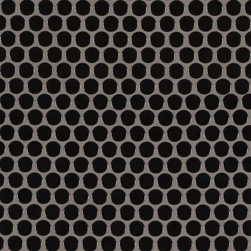 Black Glossy Penny Round Mosaic Porcelain close up