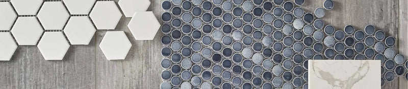 Ombre Grigia Glass Tile Subway Pattern Mosaics close up