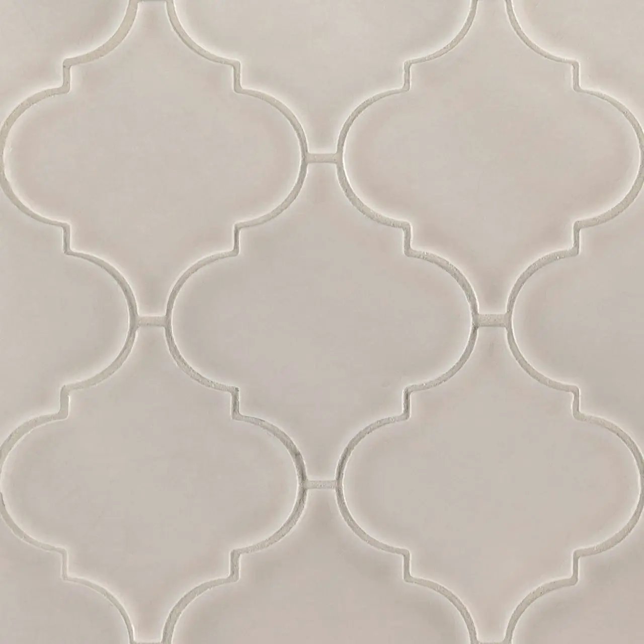 Portico Pearl Arabesque Tile Glossy Pattern Ceramic Mosaics close up