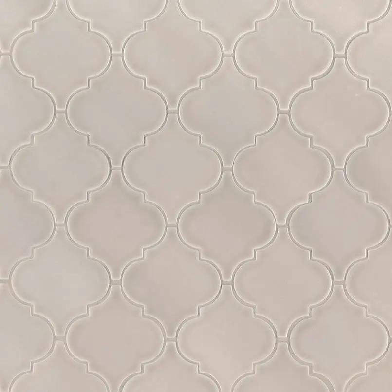 Portico Pearl Arabesque Tile Glossy Pattern Ceramic Mosaics close up
