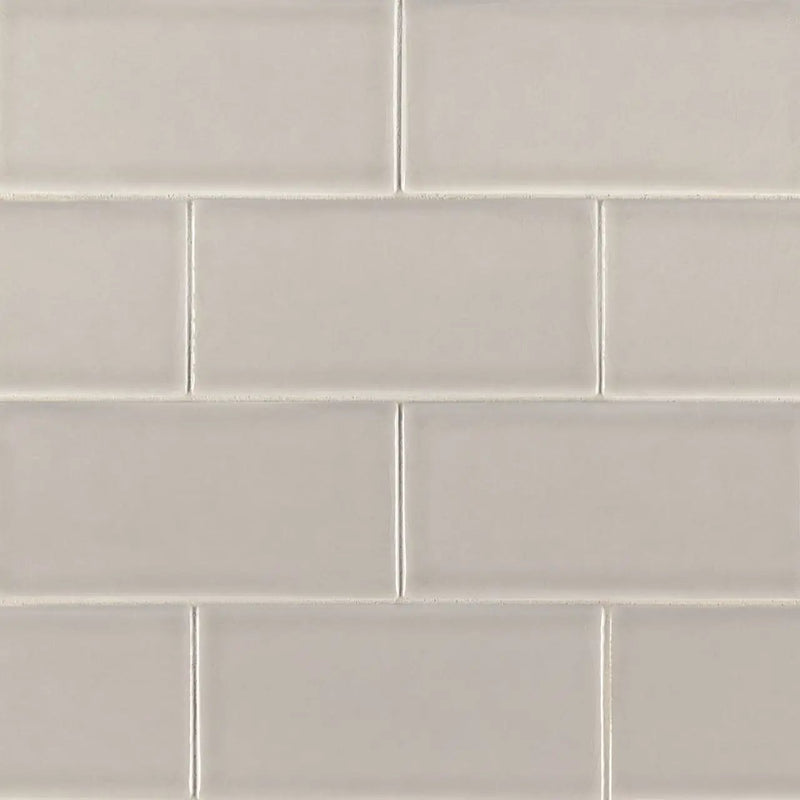 Portico Pearl Subway Tile 3x6 Glossy Ceramic Mosaics close up