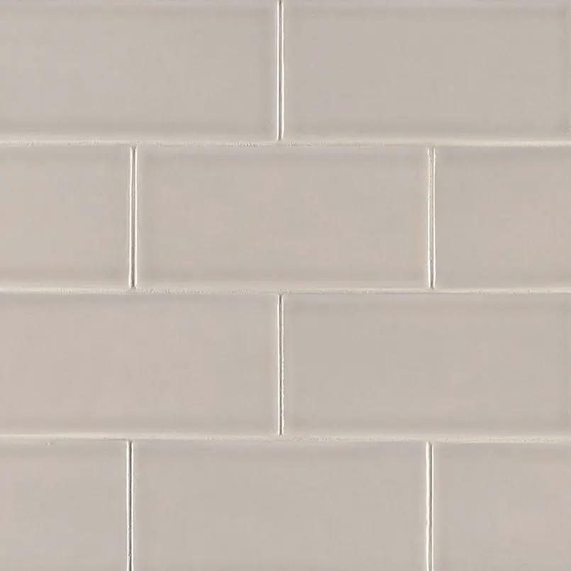 Portico Pearl Subway Tile 3x6 Glossy Ceramic Mosaics close up