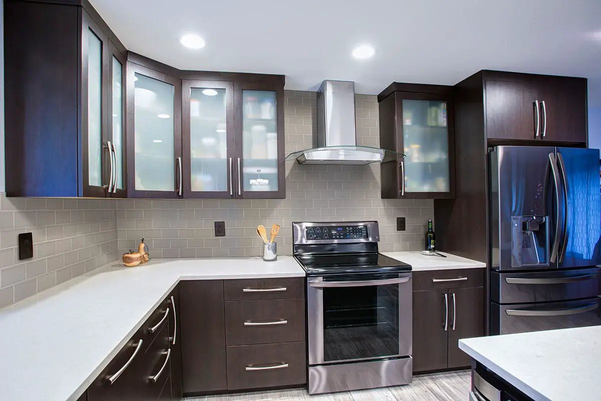 Portico Pearl Subway Tile 3x6 Glossy Ceramic Mosaics in a finished room
