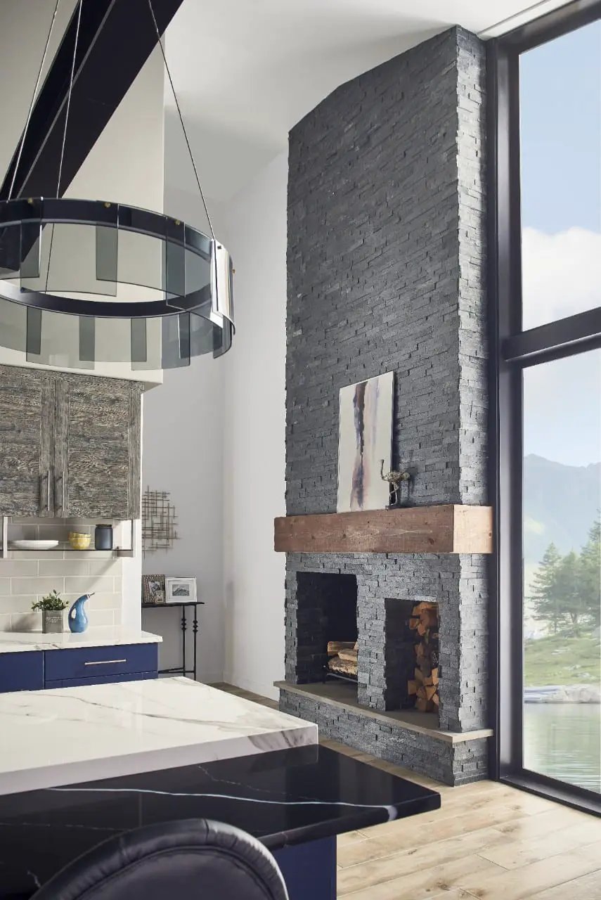 Portico Pearl Subway Tile 4x12 Glossy Ceramic Mosaics in a finished room