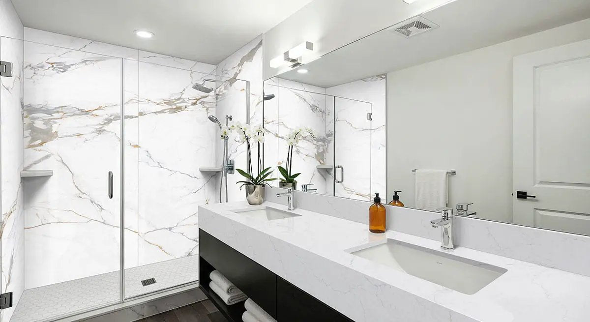 White Glossy 2” Hexagon Mosaic Tile Porcelain 2x2 in a finished room