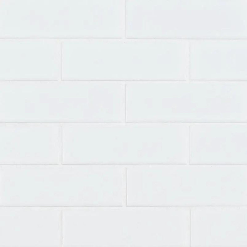 Retro Brick Bianco White Tile Matte Pattern Porcelain Mosaics close up