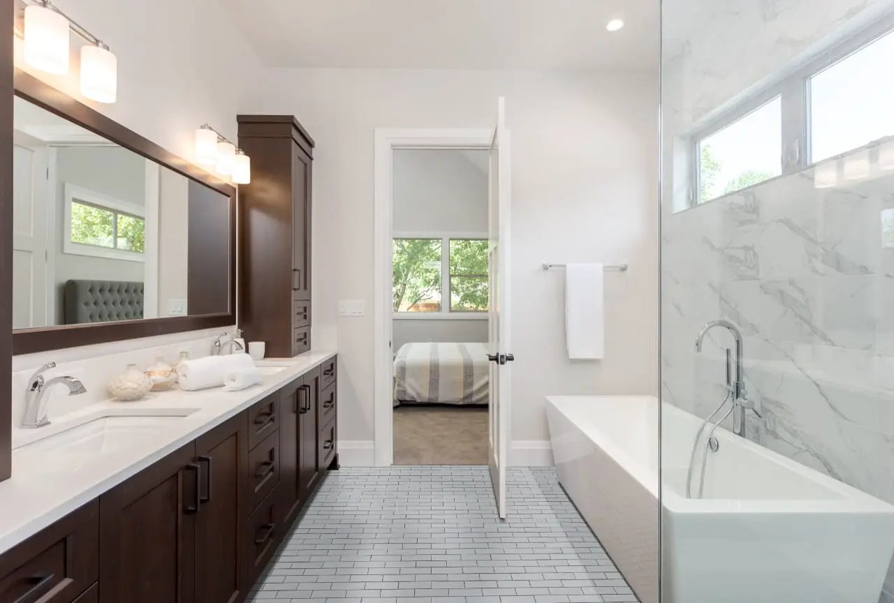 Retro Brick Bianco White Tile Matte Pattern Porcelain Mosaics in a finished room